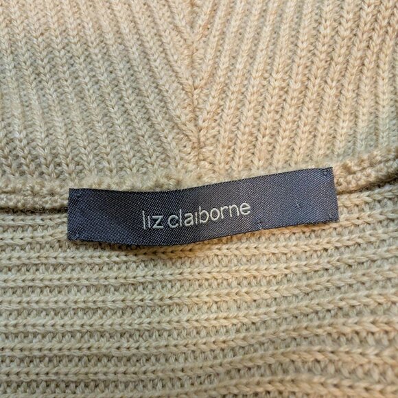 MINT CONDITION Liz Claiborne 100% Merino Wool Camel Knit Cardigan | Women's XL - Picture 8 of 13